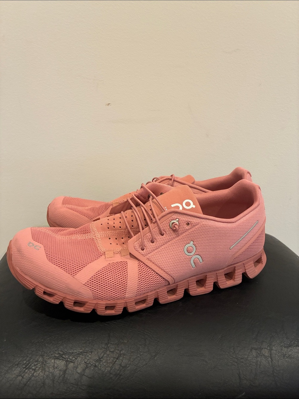 On Running Mens Cloud Sneakers in Coral Pink